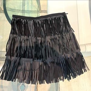 Chan Luu leather fringe skirt